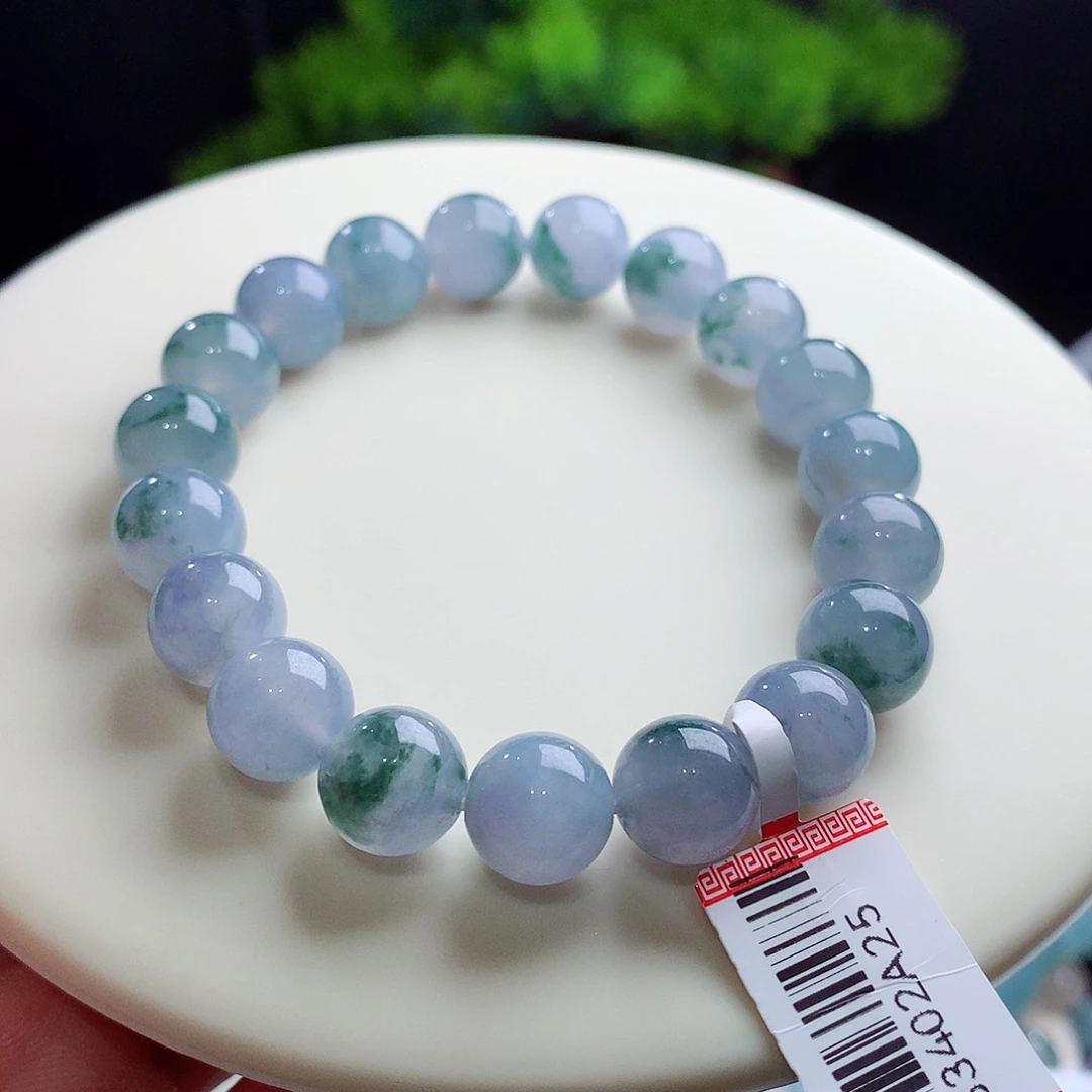 未镶嵌手串翡翠实力白绳不失色！卡10mm莫奈冰紫飘花