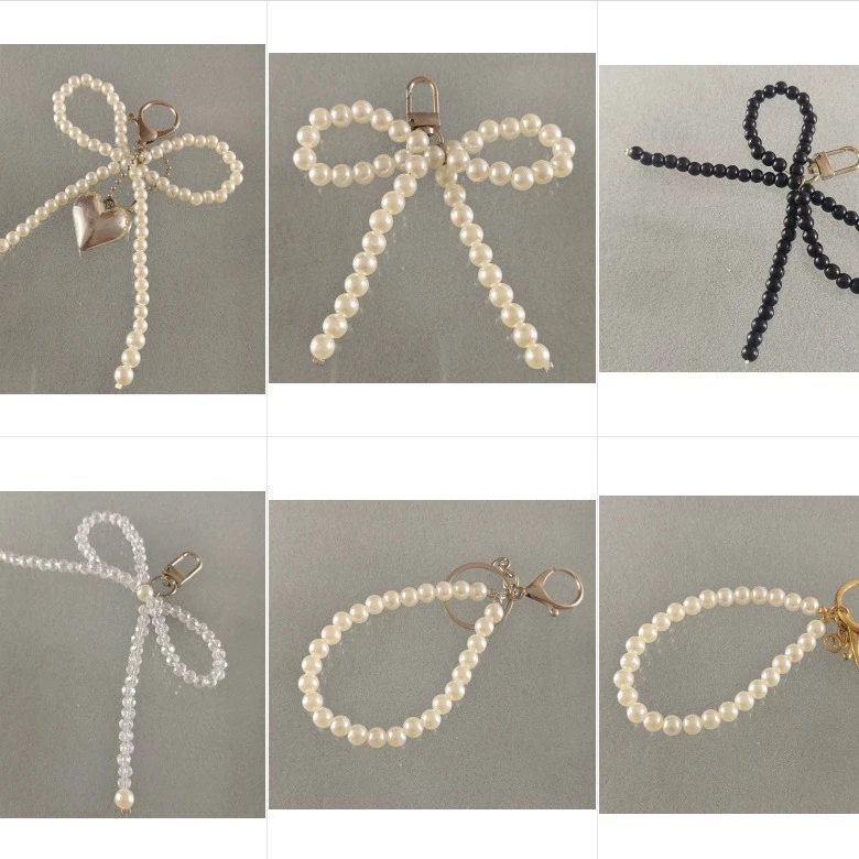 创意个性珍珠蝴蝶结挂件包包手机壳钥匙扣挂饰精美小礼品批发