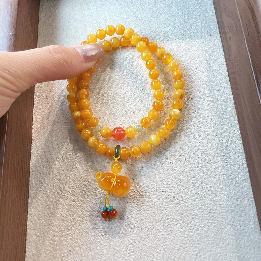 蜜蜡未镶嵌手链蜜蜡6.3mm