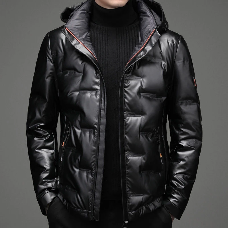 男士冬季商务休闲百搭加厚气质可脱卸帽夹克外套/2511