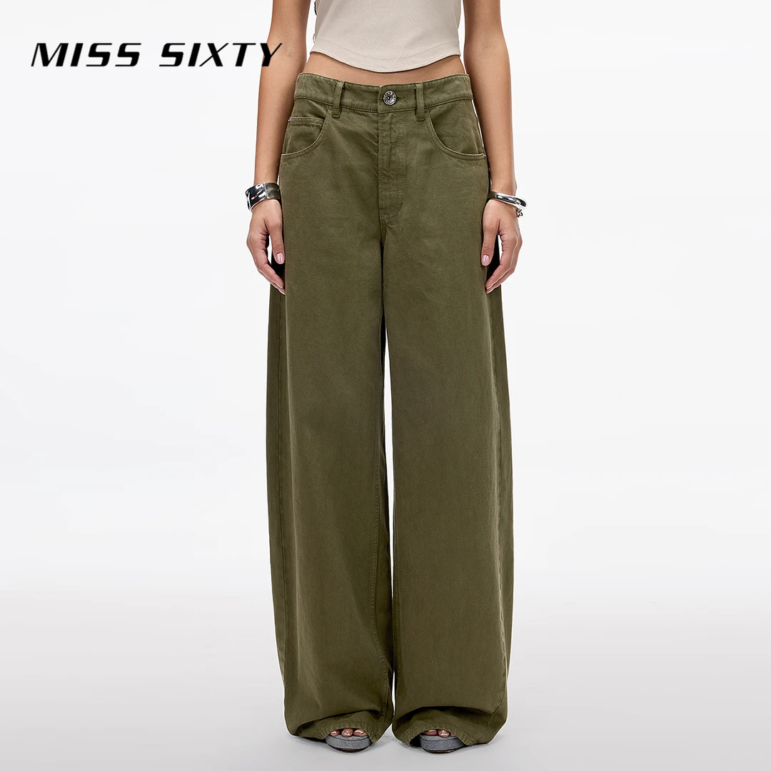 【商场同款新品】Miss Sixty25春新款牛仔裤复古军绿色裤欧若假日风