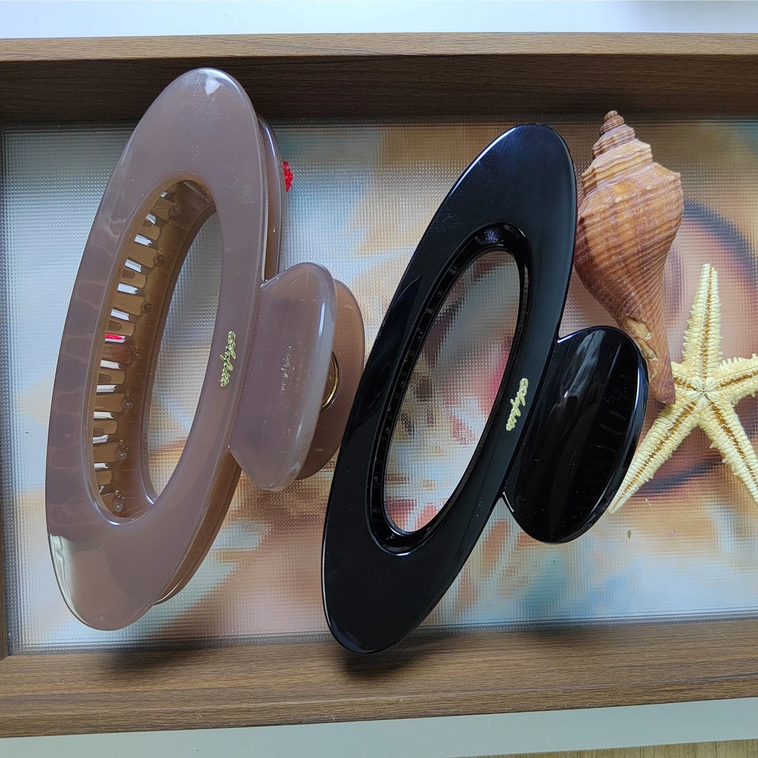 韩系早春高级感镂空椭圆形大号抓夹2025新后脑勺发夹