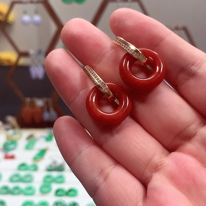 翡翠未镶嵌耳饰天然翡翠