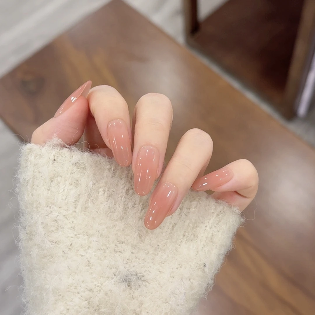 茉哉现货【水蜜桃】纯手工定制美甲拆卸穿戴甲A4710