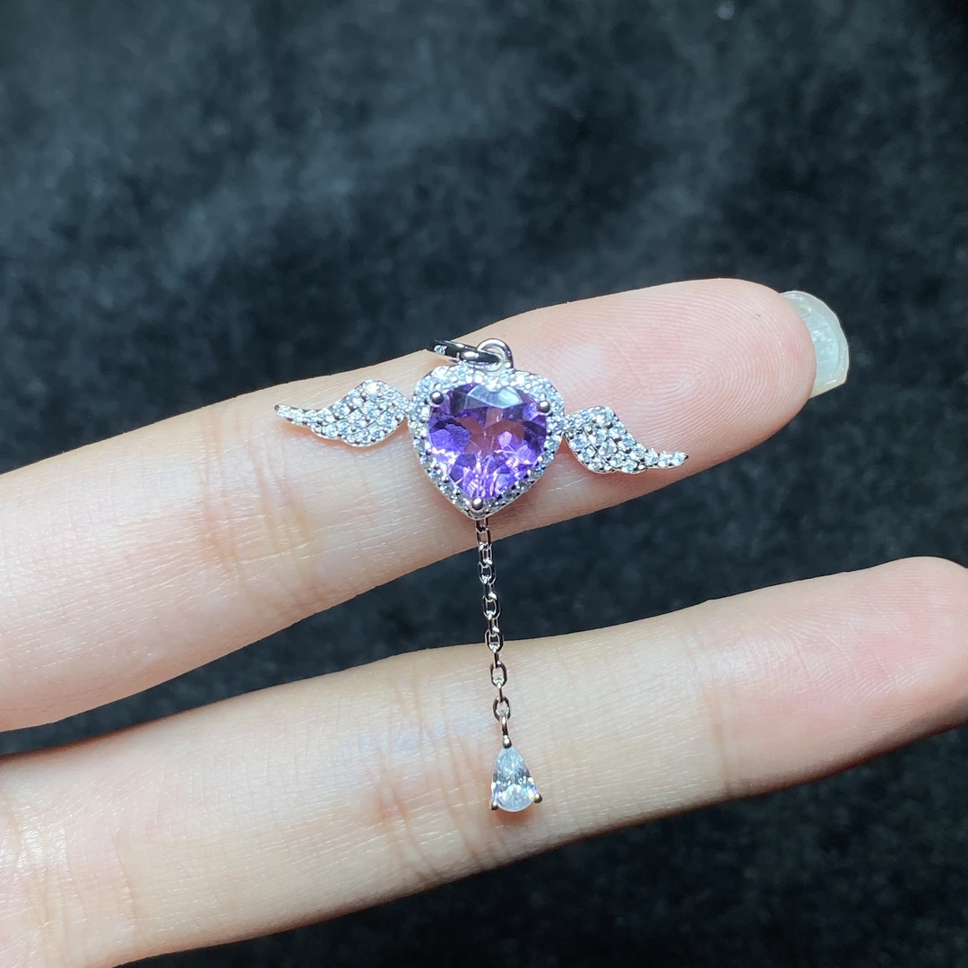 【小北好物】S925银水晶吊坠约8*8mm带链【多样性发一】-17QH161X325