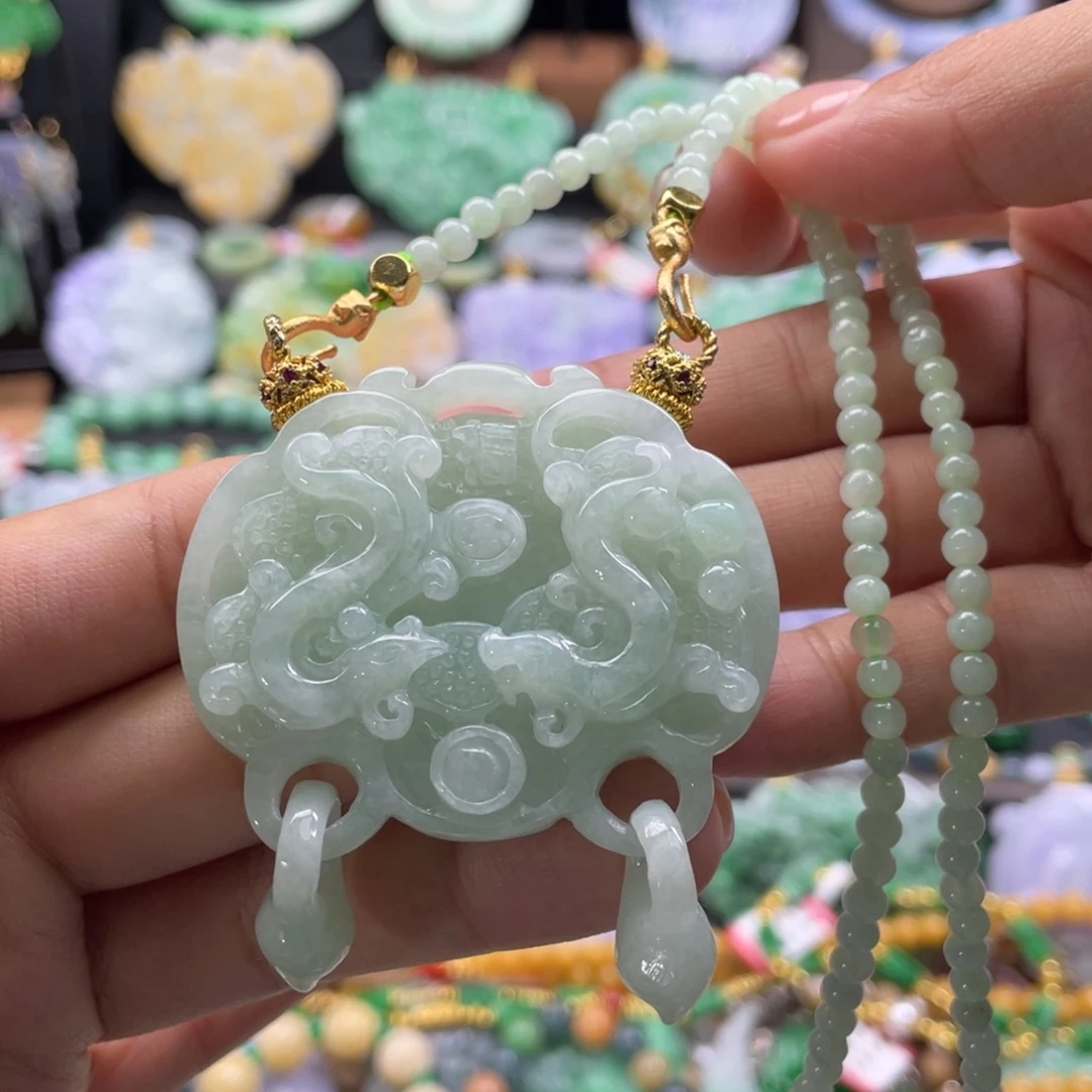 翡翠未镶嵌颈饰代编织