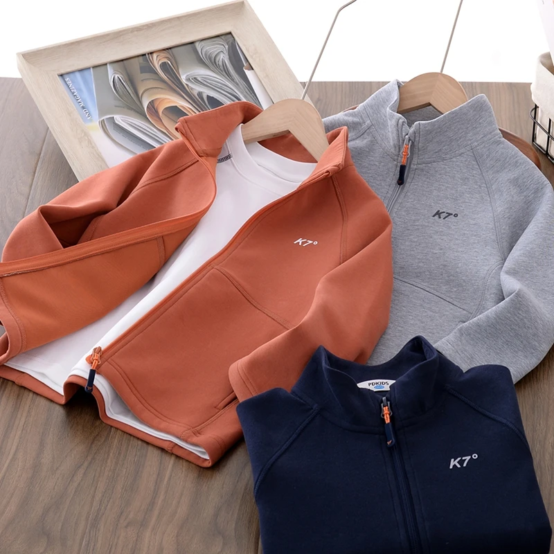 男童秋季新款立领拉链开衫中大童休闲运动夹克外套舒适有型6483