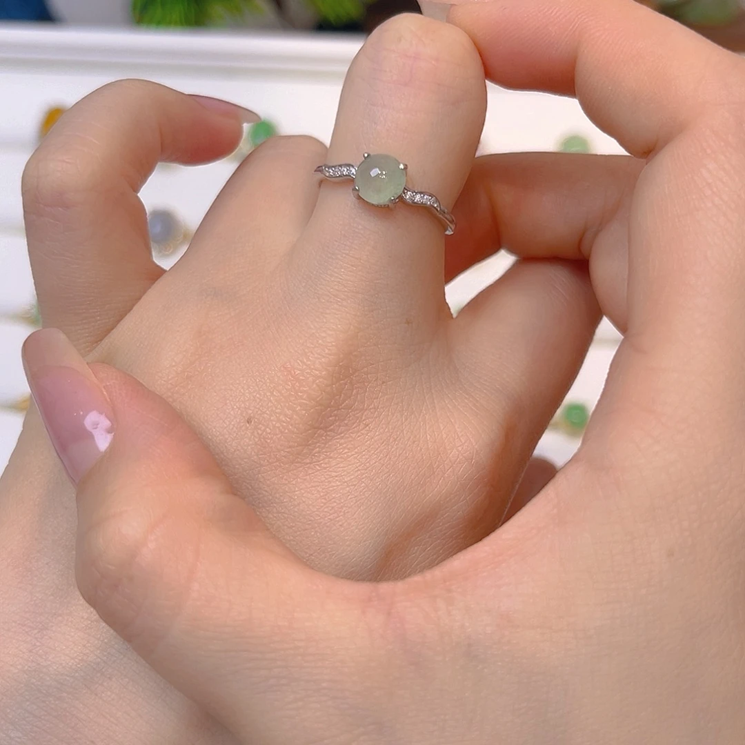 银S925镶嵌戒指翡翠