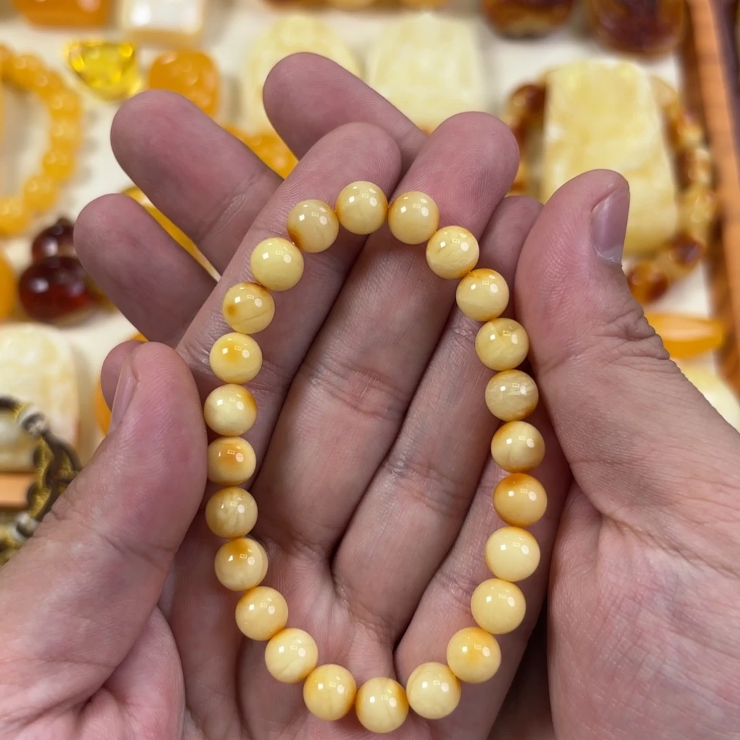 小***菡裸石蜜蜡未镶嵌手串