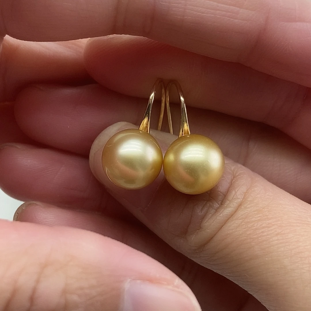 海水珍珠耳饰银S925镶嵌