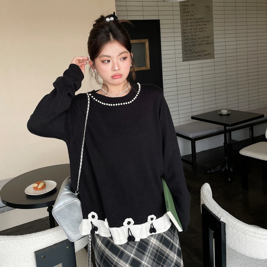 大码女装胖mm秋冬季高级感气质毛衣内搭可外穿超好看独特漂亮上衣