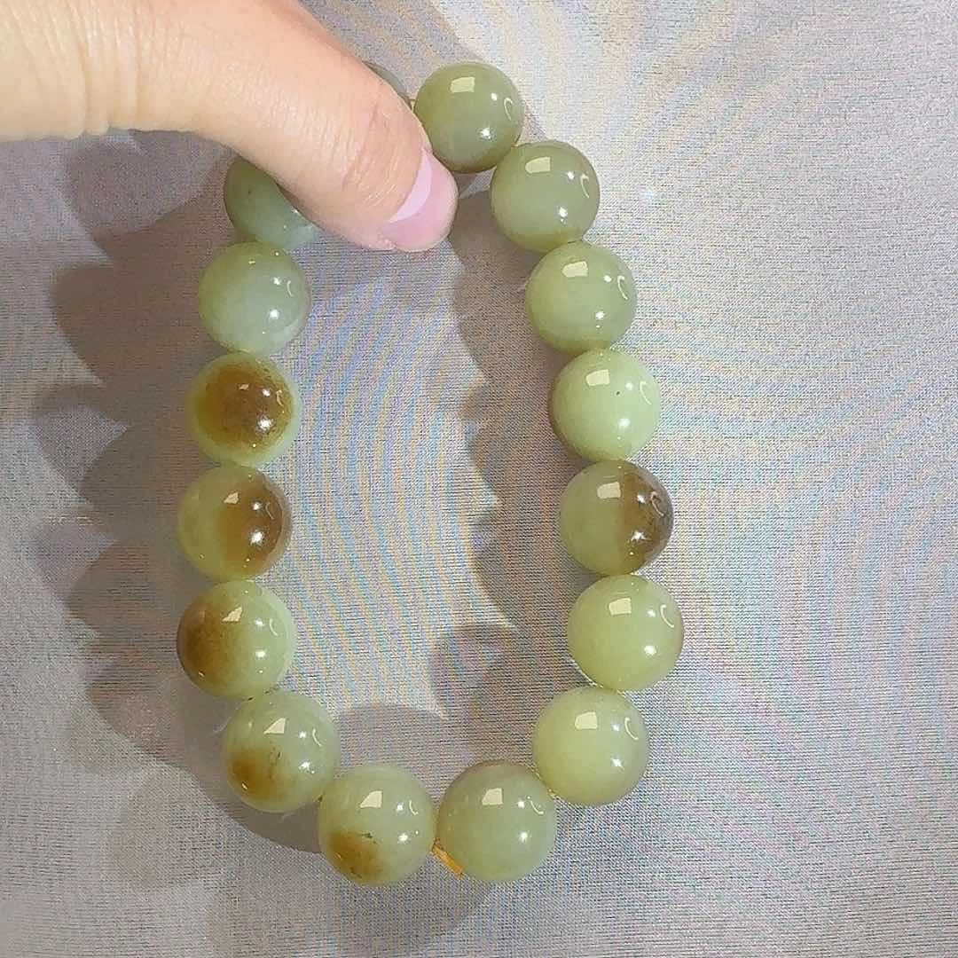 和田玉颈饰未镶嵌若羌糖黄口14