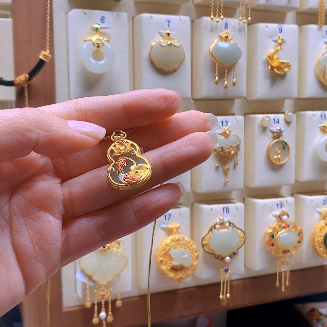 和田玉银S925镶嵌颈饰