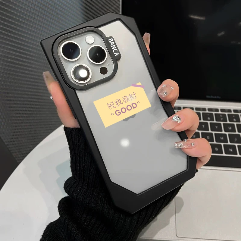 BANCA祝我發财good适用iPhone16/15promax不规则边框手机壳14/13