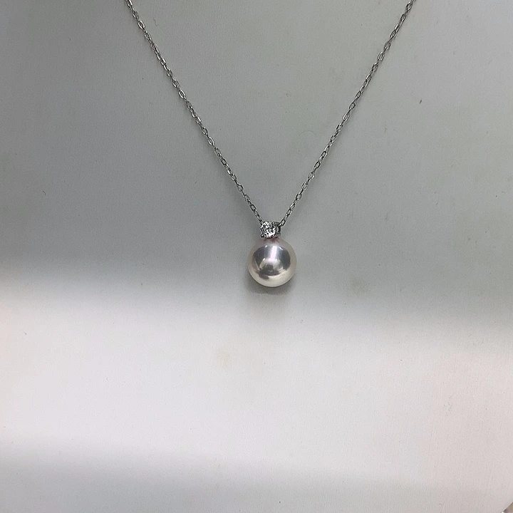 海水珍珠吊坠9-9.518K金镶嵌