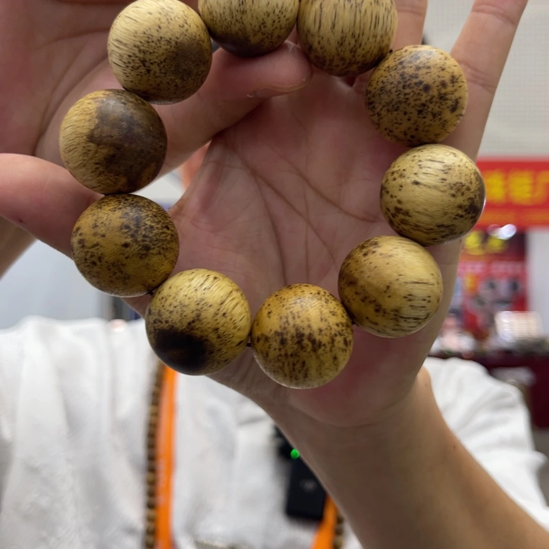 手串沉香海南沉香麻丝油老板头老料2.5尺寸34克