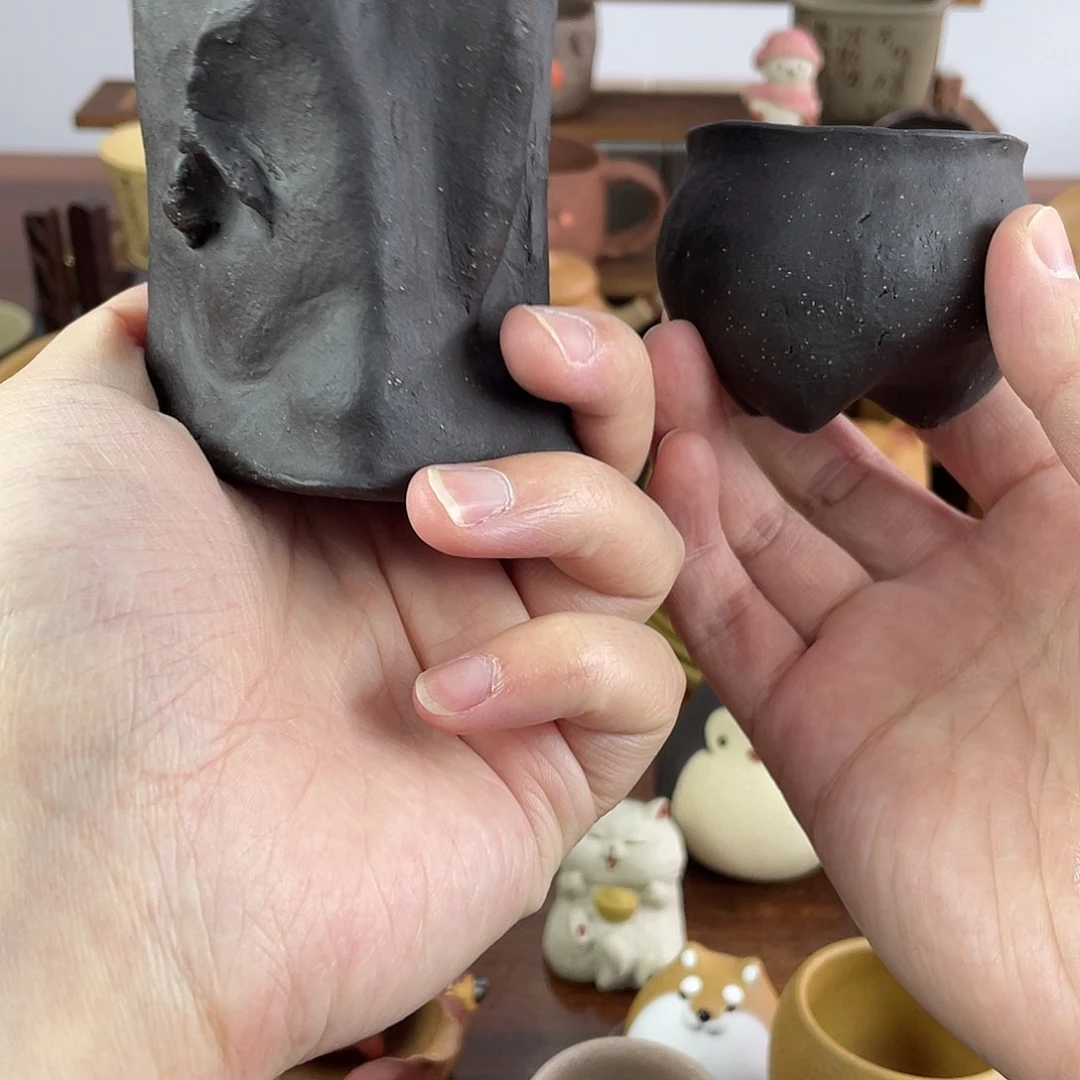 紫砂茶宠“*”黑泥公道杯小杯