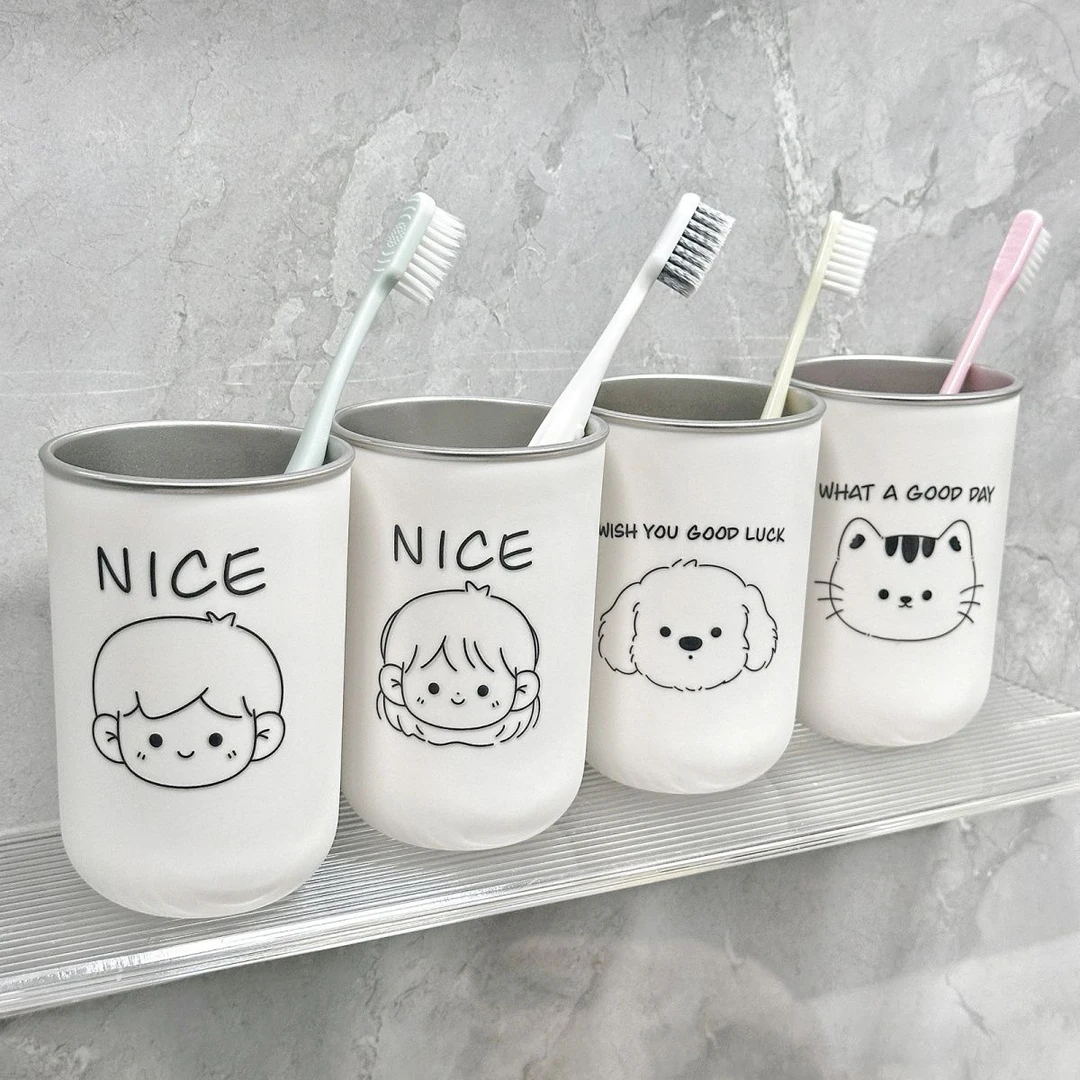 304不锈钢漱口杯儿童情侣刷牙杯子一对一家三口四口宿舍家用牙缸