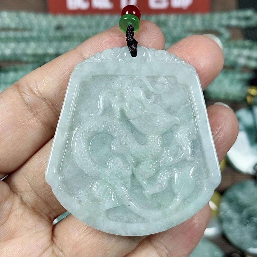 【闪购商品】翡翠颈饰未镶嵌玉吊坠翡翠玉龙牌
