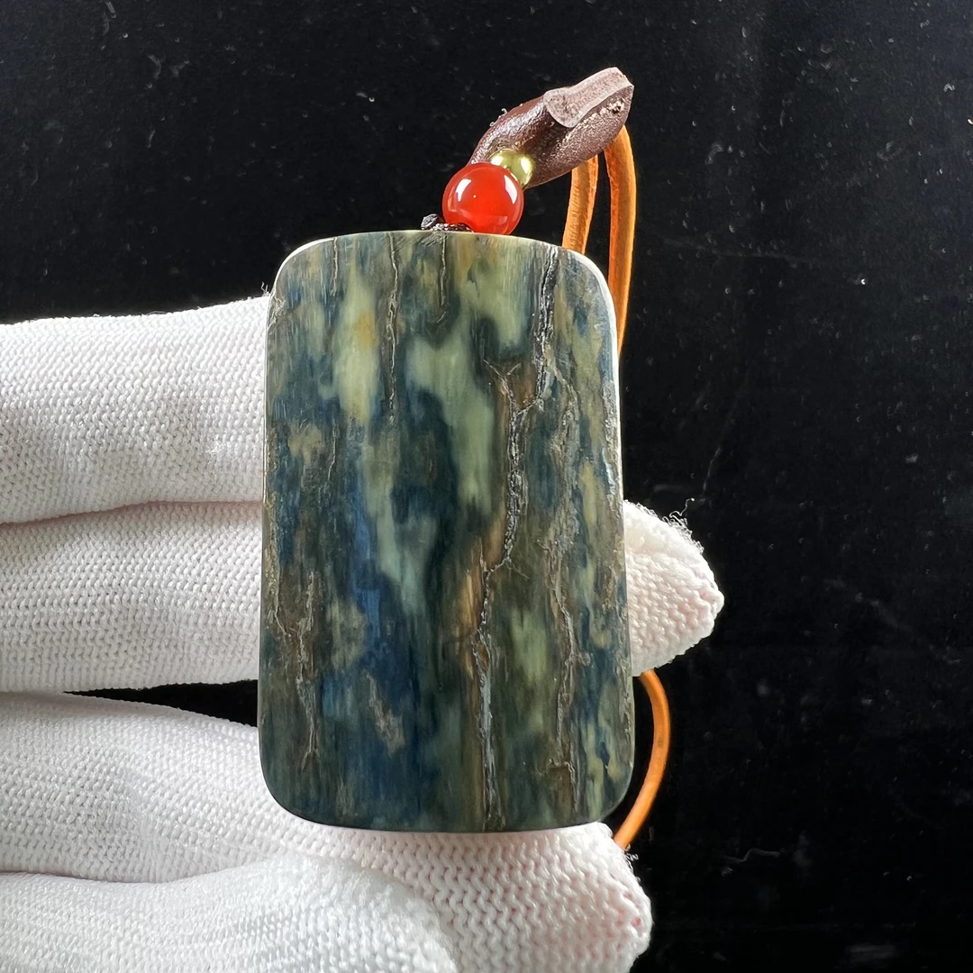 E16-60天然猛犸牙蓝皮肥皂 无事牌26*42*11mm支持鉴定 假一罚四