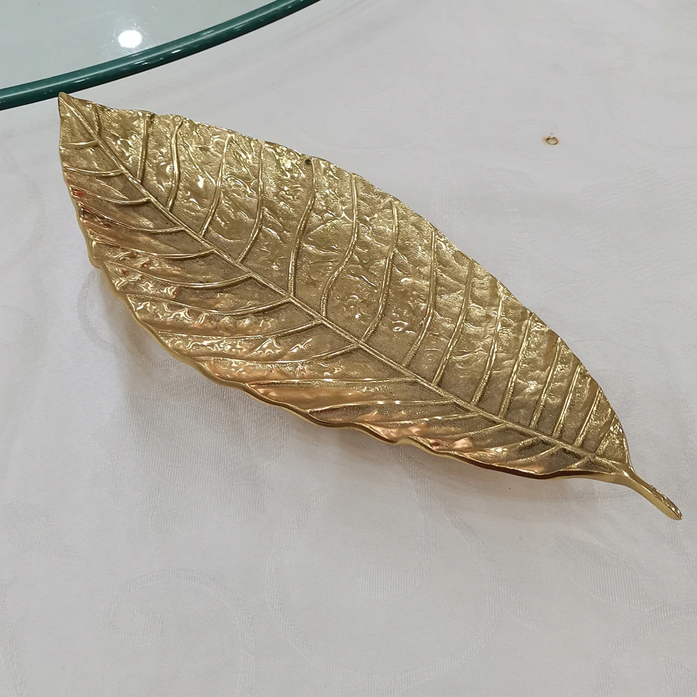 脱蜡全铜长叶装饰桌面客厅餐桌餐厅摆件