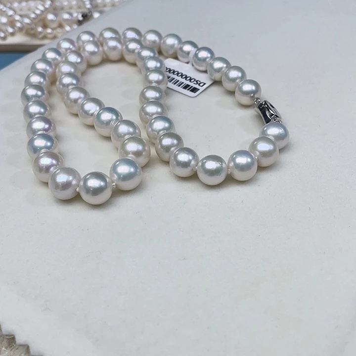 银S925镶嵌淡水珍珠颈饰卡10到11高品极光澳绿炫彩毕业级