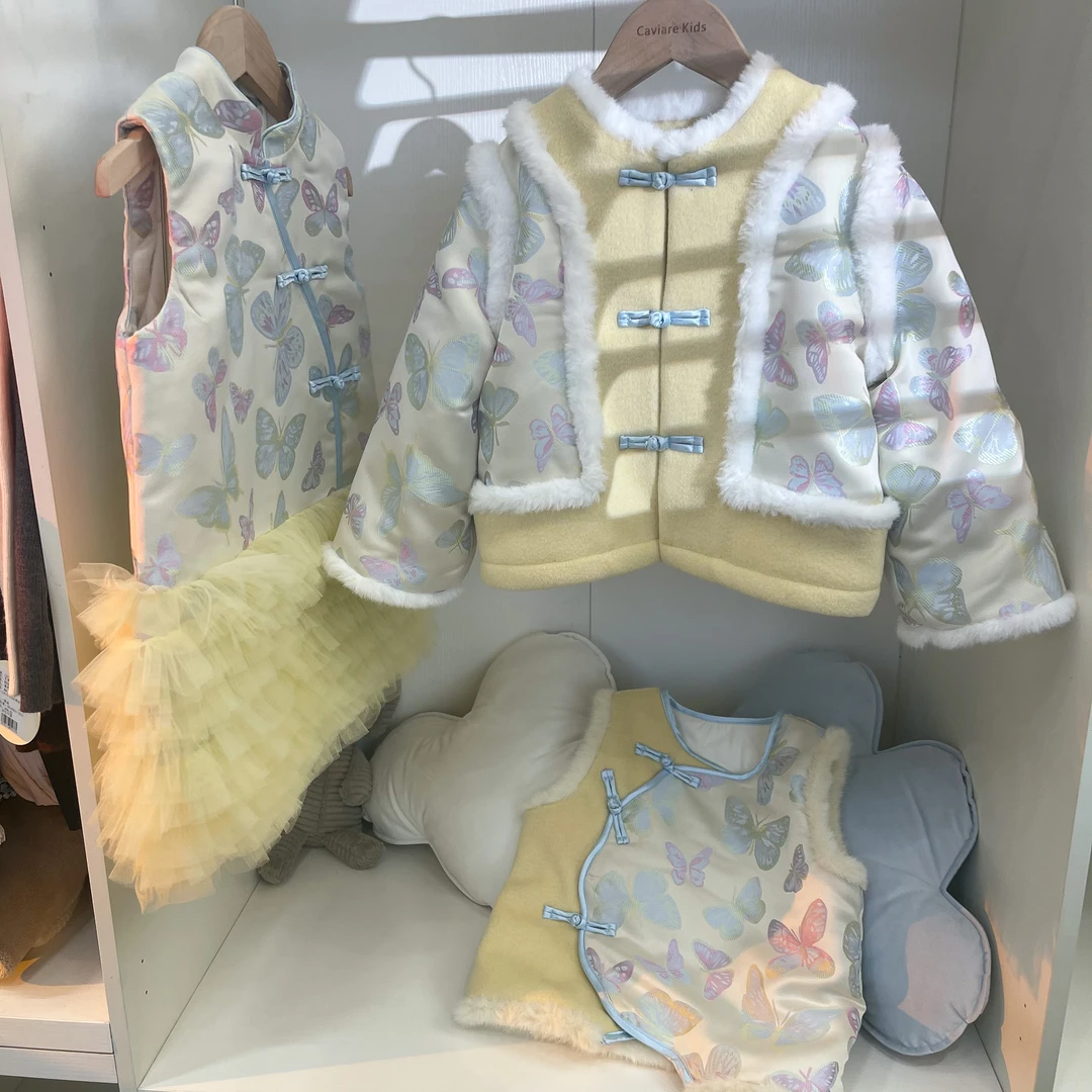 (断码清)【好运福蝶】加棉D24291QZ鱼子酱品牌儿童女童