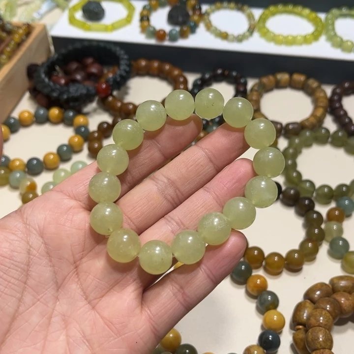 蛇纹石玉未镶嵌手链卡14