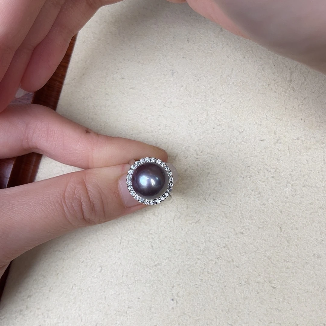 银S925镶嵌淡水珍珠戒指