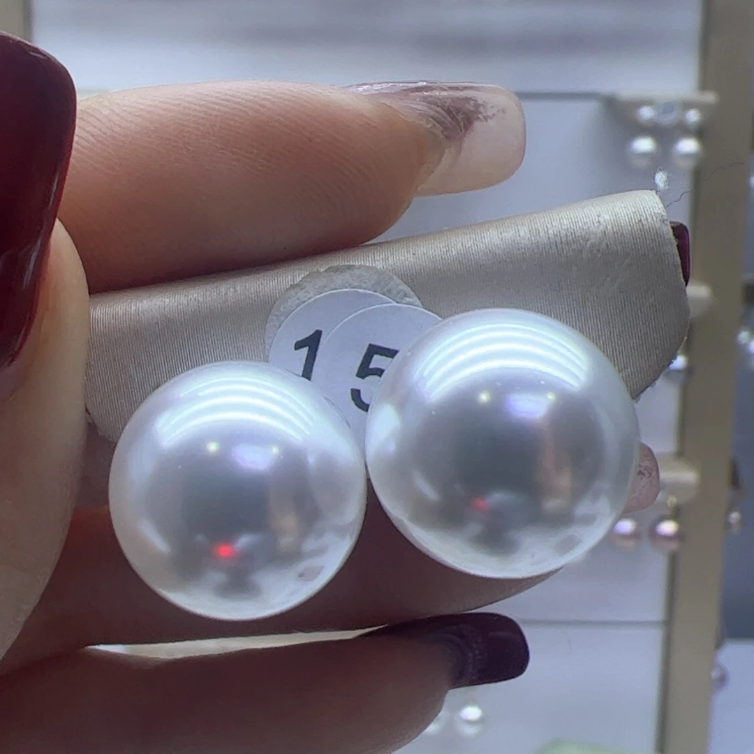 淡水珍珠耳饰18K金镶嵌