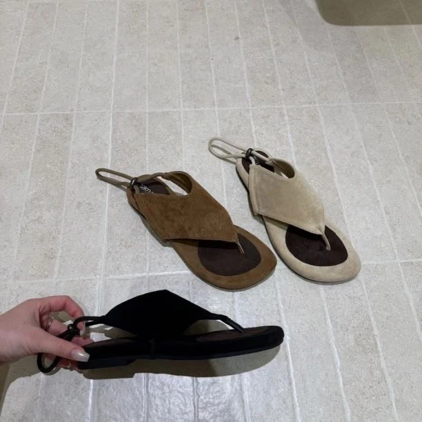 韩式风系带修面皮女厚底舒适胶粘鞋人字拖休闲凉拖鞋