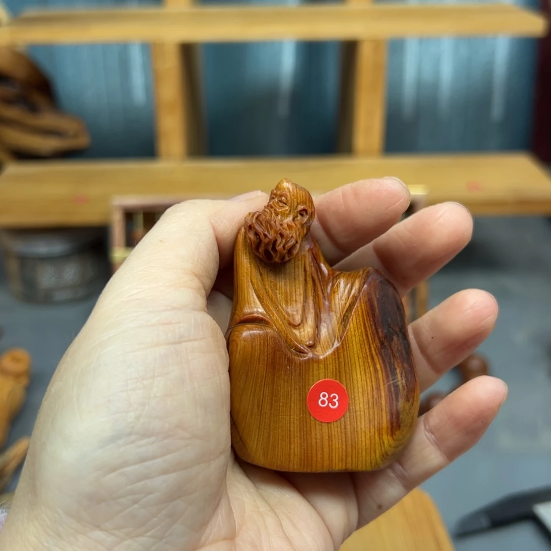沙***驼木崖柏木摆件手把件，