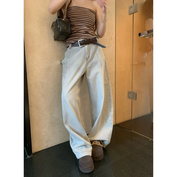 【拿手版型】显瘦复古阔腿宽松百搭牛仔裤