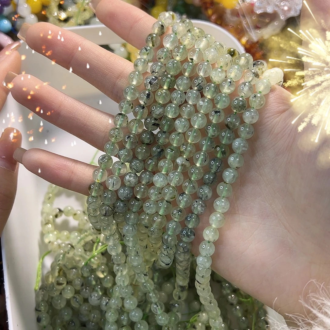 玛瑙/玉髓未镶嵌珠宝半成品卡6纯天然葡萄石一条