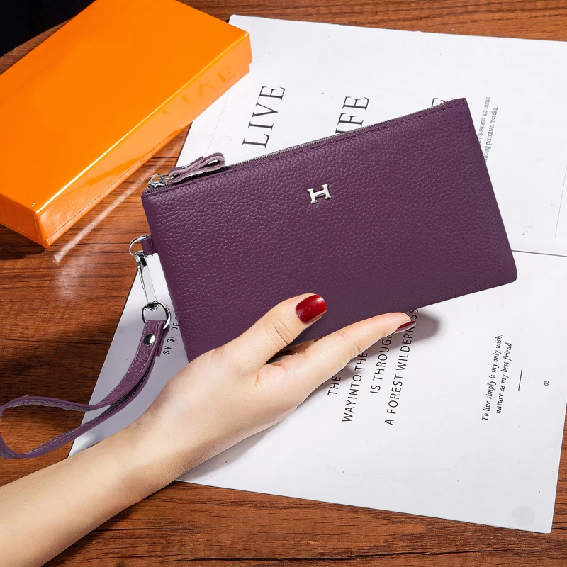 2025秋季新款真皮大容量手拎零钱包头层牛皮小巧便携小手包放手机