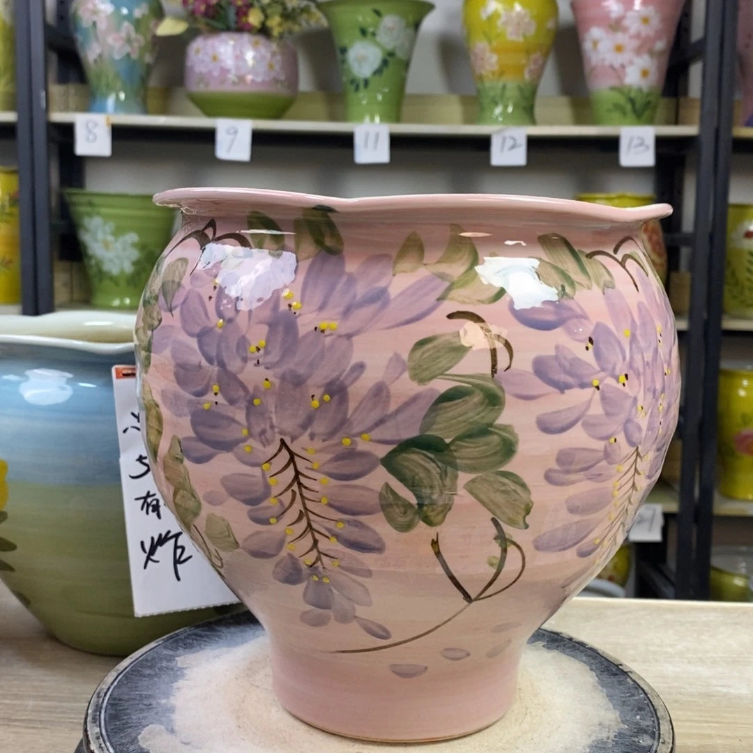 景德镇手工手绘陶瓷花盆