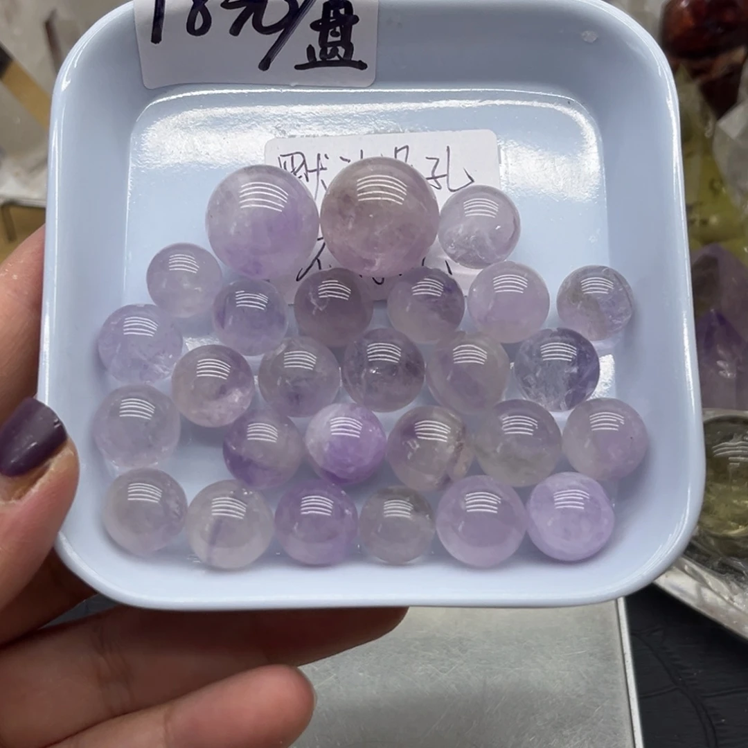 珠宝半成品未镶嵌水晶40 薰衣草紫水晶球14-20mm