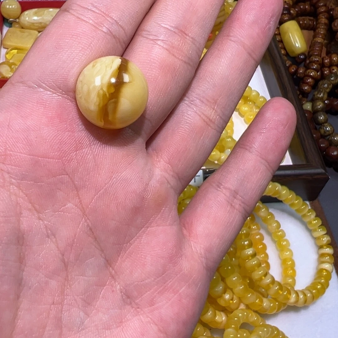 蜜蜡未镶嵌裸石单珠