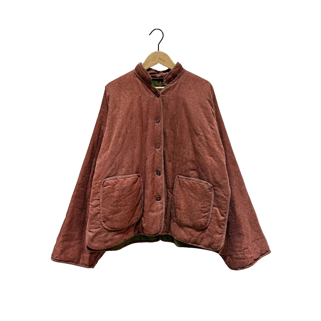 左岸迷香 Z25FW8001 布衣分享丝棉短外套原创秋冬复古【棉衣棉服】