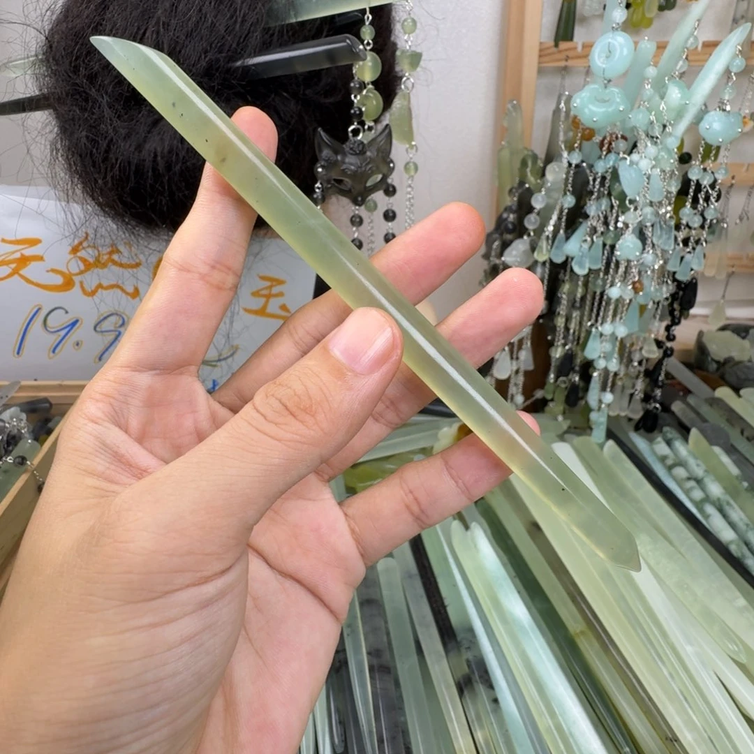 蛇纹石玉未镶嵌发饰