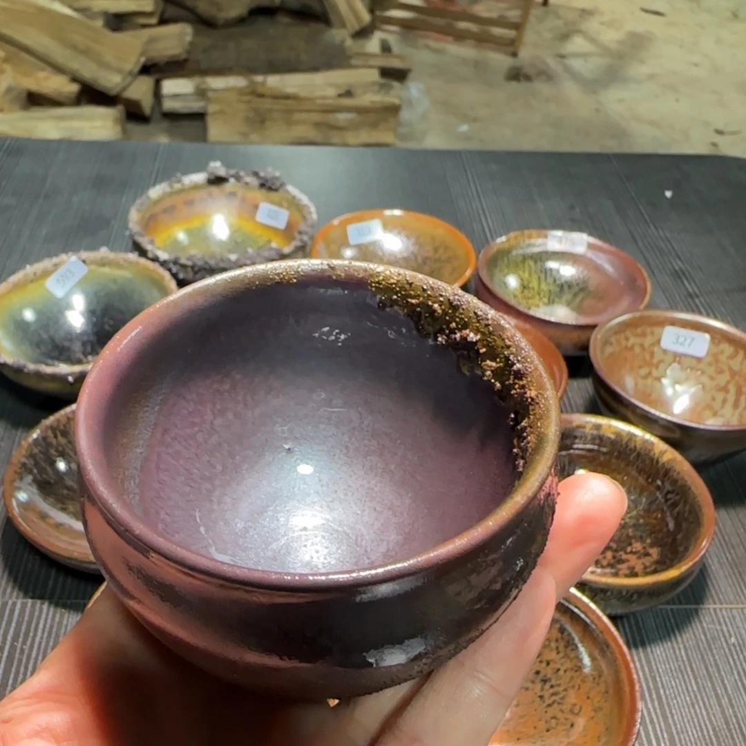 柴烧建盏茶盏茶杯349