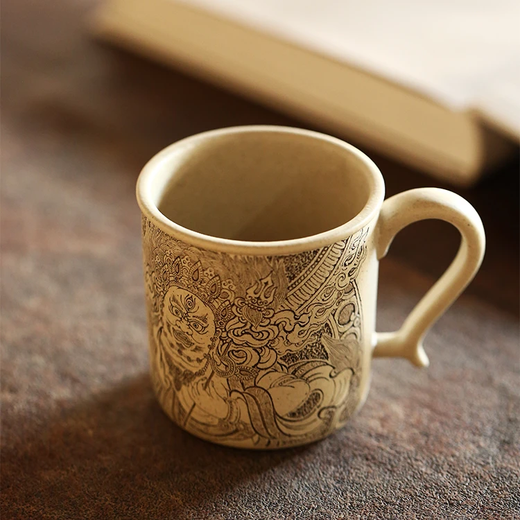 杯研所 | 五色财神 180cc 唐卡细刻 收藏级茗杯 青牧山房·瑶