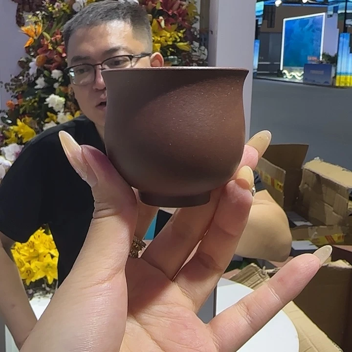紫砂茶杯紫泥 小杯子