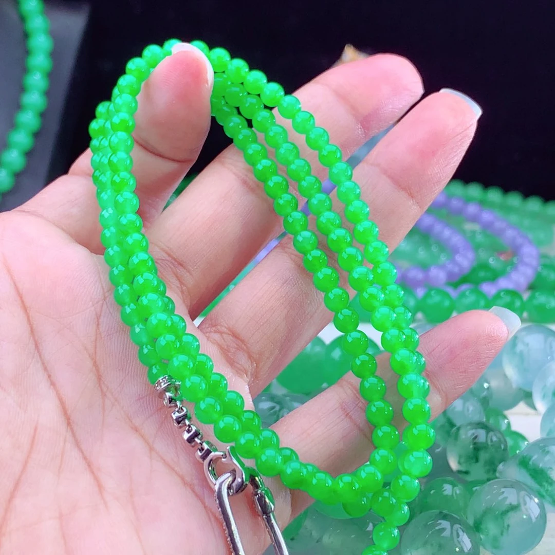 未镶嵌手链翡翠天然翡翠缅甸a货正阳绿项链