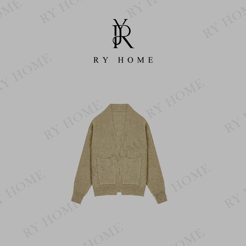 【容雨RYHOME】绵羊毛慵懒纹理编织松弛感毛衣开衫253M3004