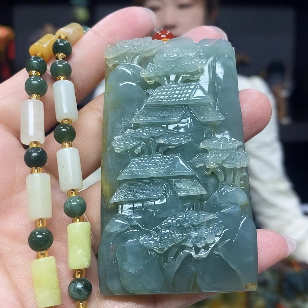 未镶嵌岫玉挂件吊坠项链