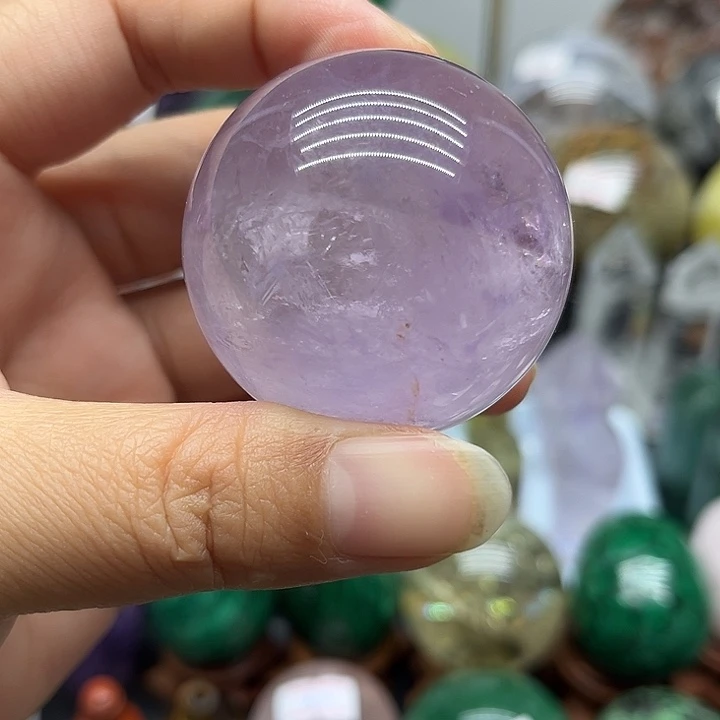 未镶嵌珠宝半成品水晶126克紫水晶球