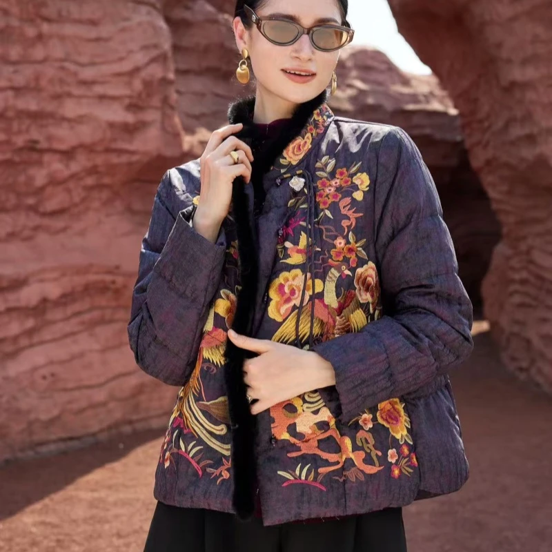 典云间Y52910短款白鸭绒羽绒服大码女装中年妈妈款时尚百搭洋气