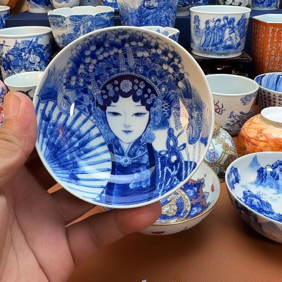 大***强杯子景德镇全手工手绘陶瓷