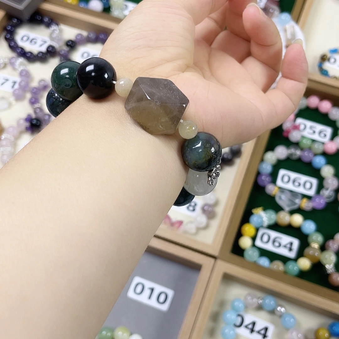 烟晶手链银S925镶嵌